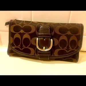 Brown COACH Logo Wallet